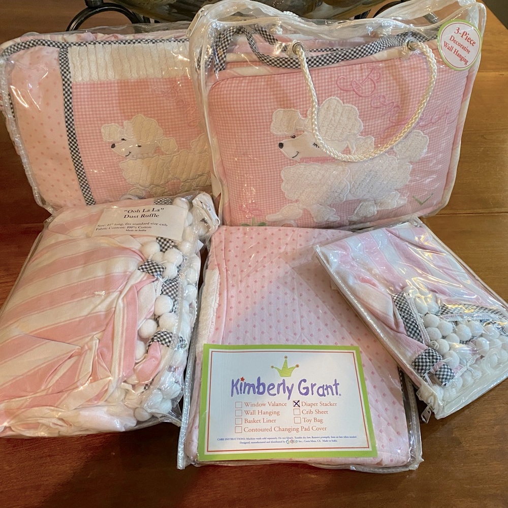 KIMBERLY GRANT Baby Girl Crib & nursery ensemble 5 pieces Pink OOH LA LA INFANT